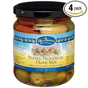 Life In Provence Pitted Provencal Olive Mix, 3.5 Ounce Jars (Pack of 4 