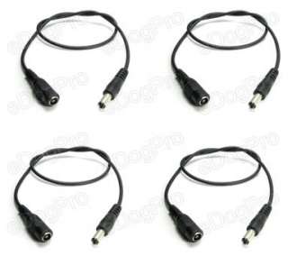 Lot of 4 DC Female to Male DC Power Extension Cable for CCTV Camera