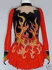 STUNNING FLAMES ICE SKATING DRESS, MADE TO FIT  
