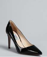 style #318798801 black patent leather point toe pumps