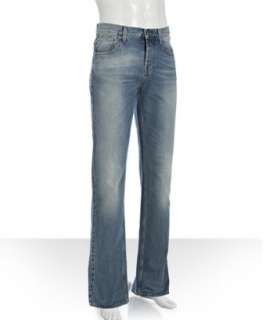 Gucci blue denim faded 5 pocket jeans   