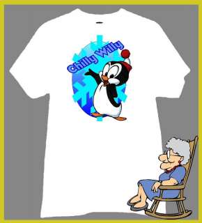 CHILLY WILLY T Shirt HAPPY PENGUIN IN HIS SNOWFLAKE  