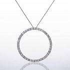 14k white gold diamond 1 40ct circle life pendant  