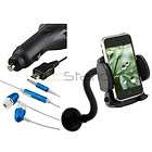 Holder+Car Charger+Headph​one For Samsung Sidekick 4G