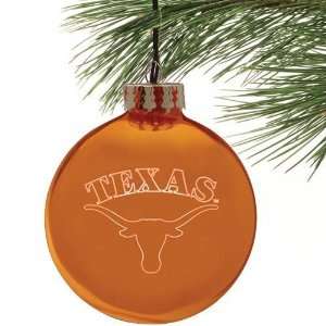  Texas Longhorns Orange Etched Laser Light Ornament Sports 