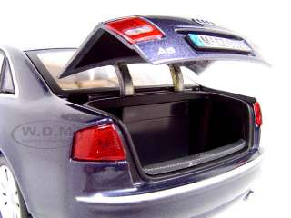   diecast model of 2004 Audi A8 Blue die cast model car by Motormax