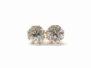 Fine Old European Cut Diamond Stud Earrings YG 1.46CT  
