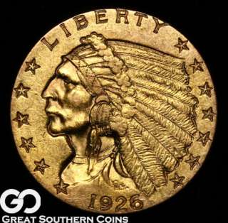 1926 $2.5 GOLD Indian Quarter Eagle CHOICE UNCIRCULATED  