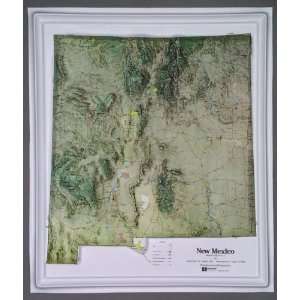  NEW MEXICO Raised Relief Map NCR Style with OAK WOOD Frame 