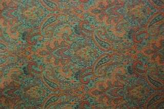 Red Blue Jewel Tone Paisley Drapery Upholstery Fabric  