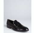 Tods black leather slip on loafers   