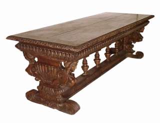 FABULOUSLY CARVED WALNUT FIGURAL TABLE  