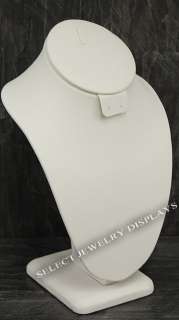   10 item 189 7bl w white leather necklace earring combo display 10 h