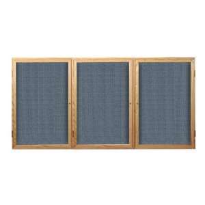   Indoor Enclosed Tackable Fabric Board, Oak Finish,