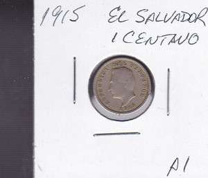 1915 El Salvador 1 Centavos World Coins  