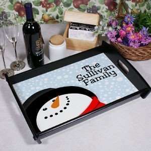 Personalized Christmas Snowman Serving Tray Drink tray  