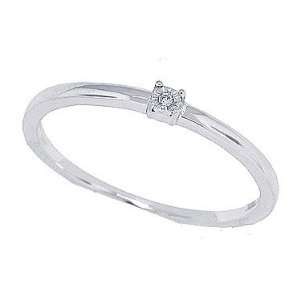   Round Solitaire Promise Diamond Engagement Ring in 10Kt White Gold 5