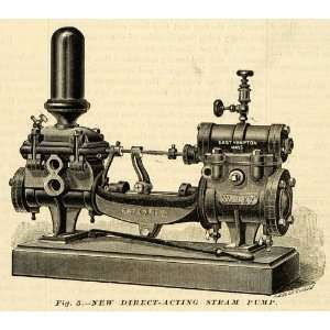  1884 Print Valley Steam Pump Antique Easthampton MA Vintage 