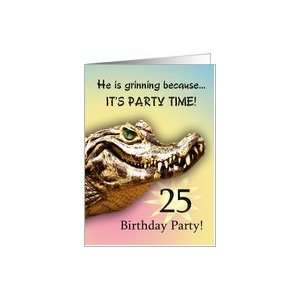   25 Party Invitiation. A big alligator smile for you Card Toys & Games