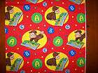   CURIOUS GEORGE THE MONKEY LEARNING TO READ COTTON FABRIC BY THE YARD