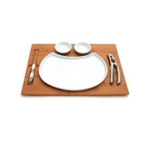   Pc. Porcelain and Bamboo Seafood Set by Swissmar