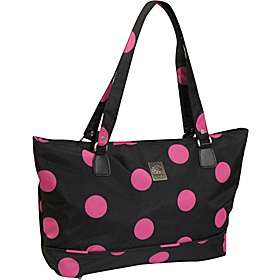 Dots Computer Tote Black Pink