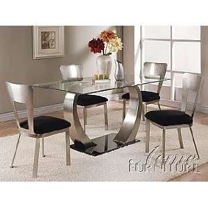  Acme Furniture 8MM Clear Glass Dining Table 5 piece 10090 