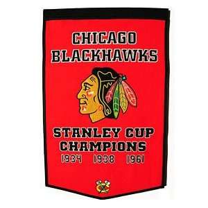 Chicago Blackhawks 24x36 Wool Dynasty Banner  Sports 