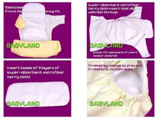 Reusable Size Adjustable Baby Cloth Diaper Nappy 6012B  