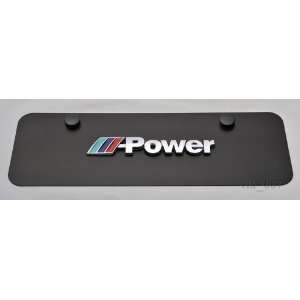  BMW M Power 3D Logo on Black steel License Plate 1/2 