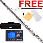 NEW BLACK NICKEL 16 KEY C FLUTE w/ SPLIT E KEY+CAREKI​T