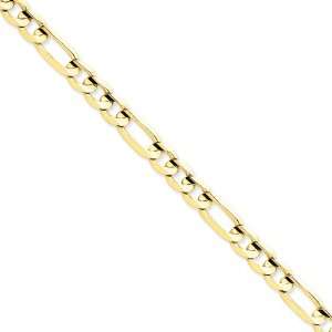  14k 7.5mm Concave Open Figaro Chain Jewelry