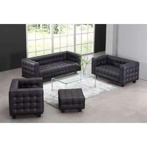    Zuo Button Modern Leather Living Room Set Patio, Lawn & Garden