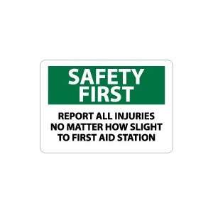 OSHA SAFETY FIRST Report All Injuries No Matter How Slight To First 