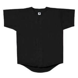  Double Knit Button Front Custom Baseball Jersey  BLACK YL 