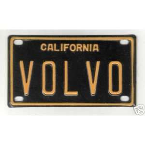 Volvo 2 1/4 X 4 Mini Embossed License Plate Old California Black
