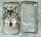 rubberized white snow wolf snap on CASE PHONE COVER HTC Freestyle AT&T