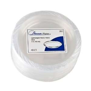  7 Clear Plastic Disposable Plates 40 Ct