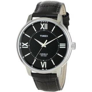  Timex Mens T2E561 Classic Black Leather Strap Watch 