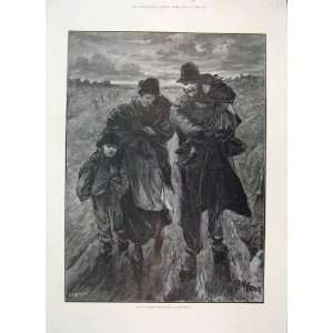 1886 Out Of Work Drawn A D MCormick Poverty Children  