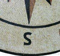 74.1Nautical Compass Marble Stone Floor Inlay Art  