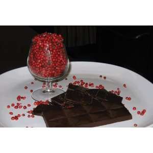 Luciennes Pink Peppercorn Dark Chocolate Bar. Handmade with All 