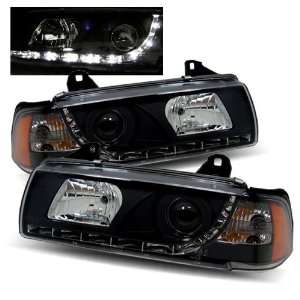 92 98 BMW E36 3 Series 4Dr Black LED Halo Projector Headlights 1PC /w 