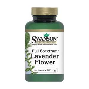  Full Spectrum Lavender Flower 400 mg 60 Caps by Swanson 