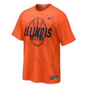   Fighting Illini Orange Nike 2011 Official Football Practice T Shirt