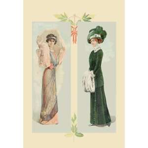  Lady in Pink Lady in Green 24x36 Giclee