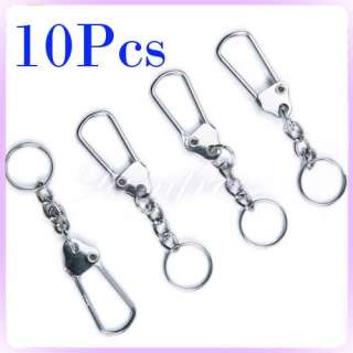 10 Key Ring chain spring snap clasp clip Findings Craft  