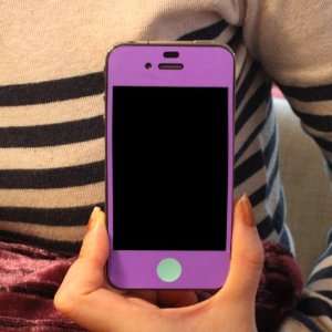  Iphone 4 Color Skin Sticker  Purple&mint 