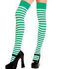 Fun Womens New White Green Stripe Thigh High Over the Knee Stockings
