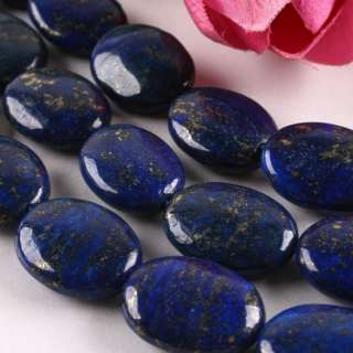 20 x 15mm Lapis Lazuli Flat Oval Loose Gemstone Bead  